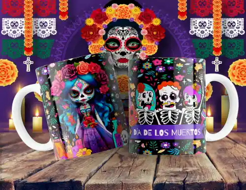 vectores plantilas CATRINA,DÍA DE MUERTOS,HALLOWEEN,